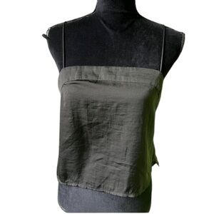 Urban Outfitters Womens Black Cropped Satin Look Strappy Tank Blouse Small